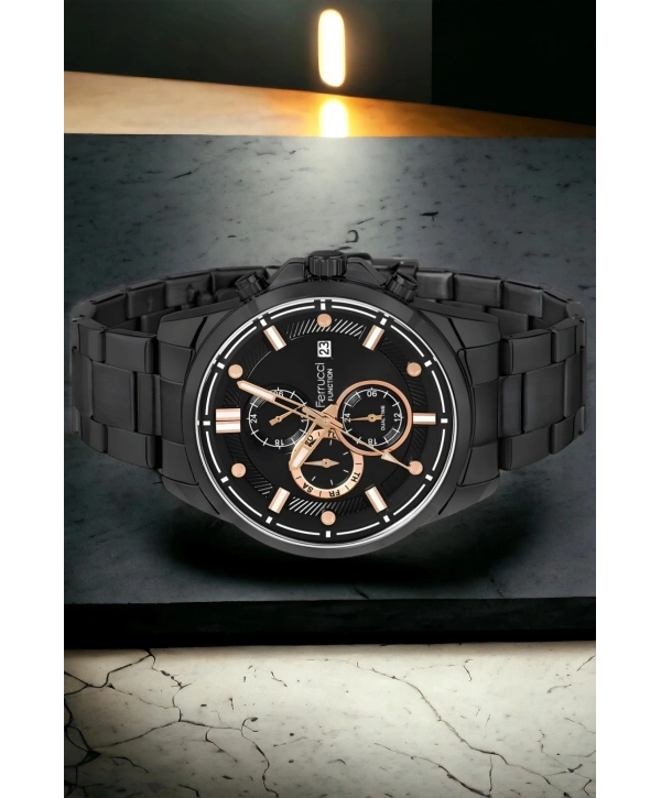 Erkek Kol Saati Siyah Renk Function Fcf.13853fm.03 Bileklik Hediye Sdfer115