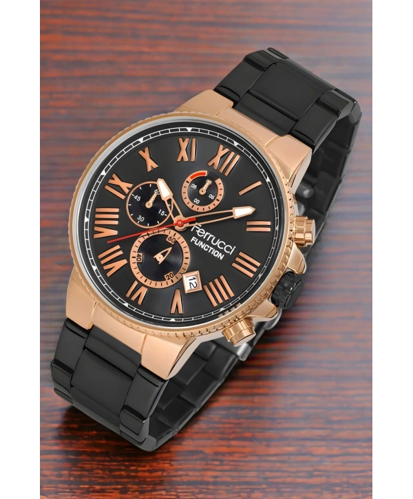 Function Erkek Kol Saati Siyah-rose Renk Fc.12669tm.01 Bileklik Hediye Sdfer120