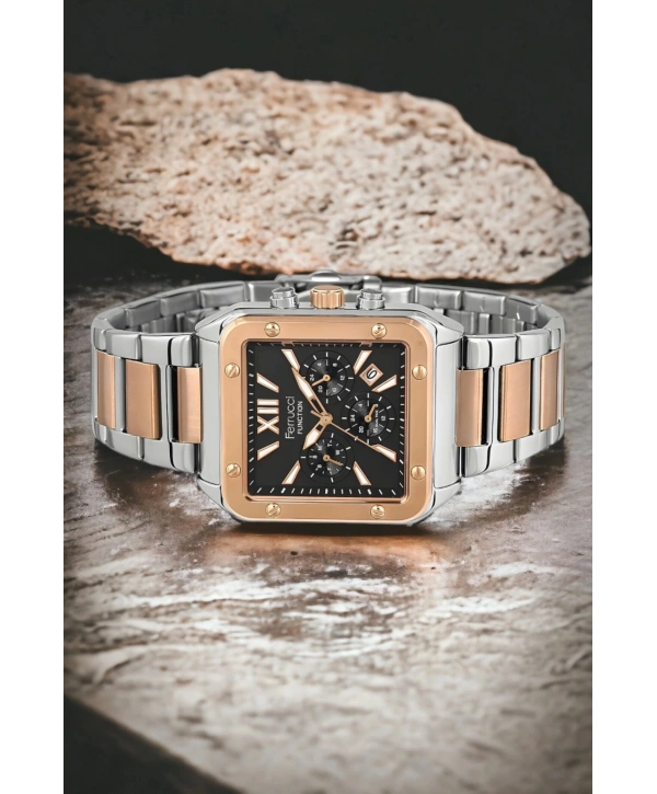 Function Erkek Kol Saati Fcf.14504fm.03 Gümüş-rose Renk Bileklik Hediye Sdfer122