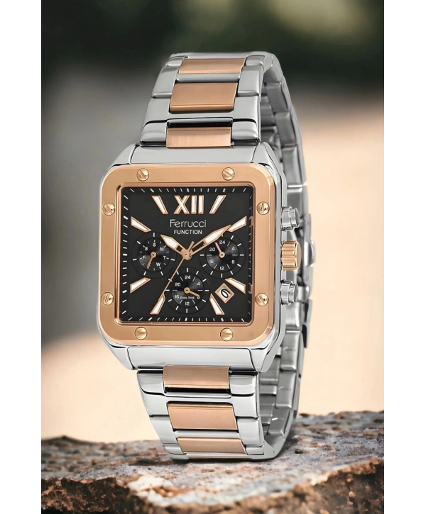 Function Erkek Kol Saati Fcf.14504fm.03 Gümüş-rose Renk Bileklik Hediye Sdfer122