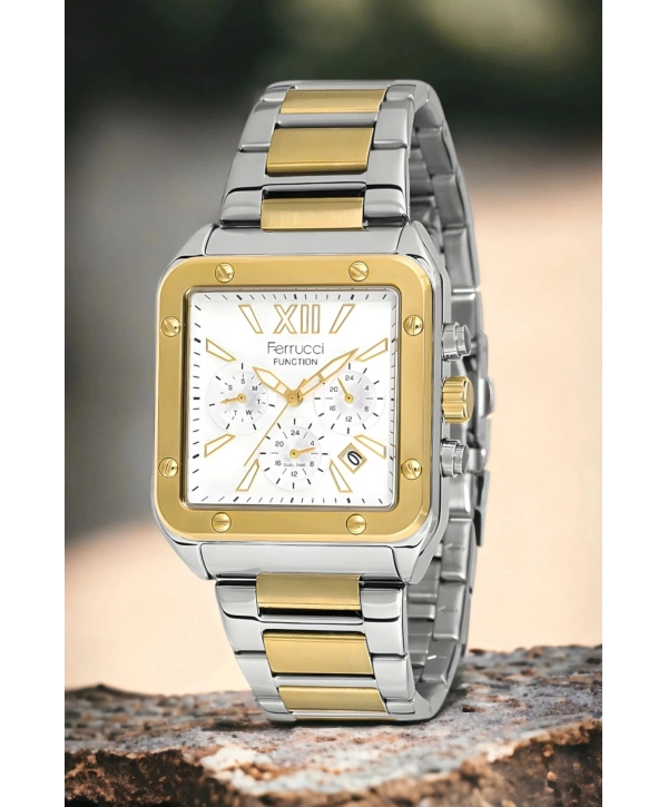 Function Erkek Kol Saati Fc.13345ttm.02 Gümüş-gold Renk Bileklik Hediye Sdfer122