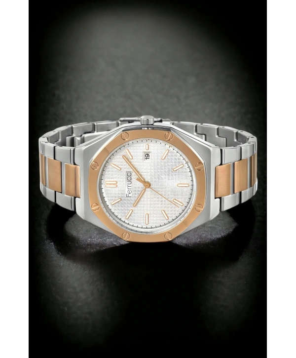 Takvimli Erkek Kol Saati Bileklik Fc.12715tm.02 Gümüş-rose Renk Sdfer127