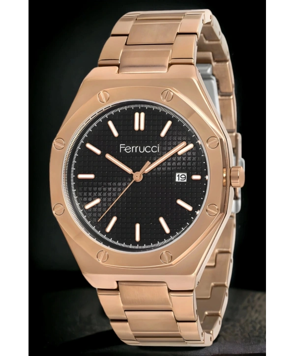 Takvimli Erkek Kol Saati+Bileklik FC.12715TM.05 Rose Renk sdfer127