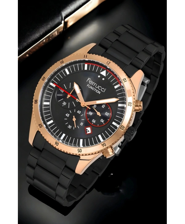 Function, 3atm, Siyah-rose Renk Erkek Kol Saati, Fc.13907tm.02 Sdfer133