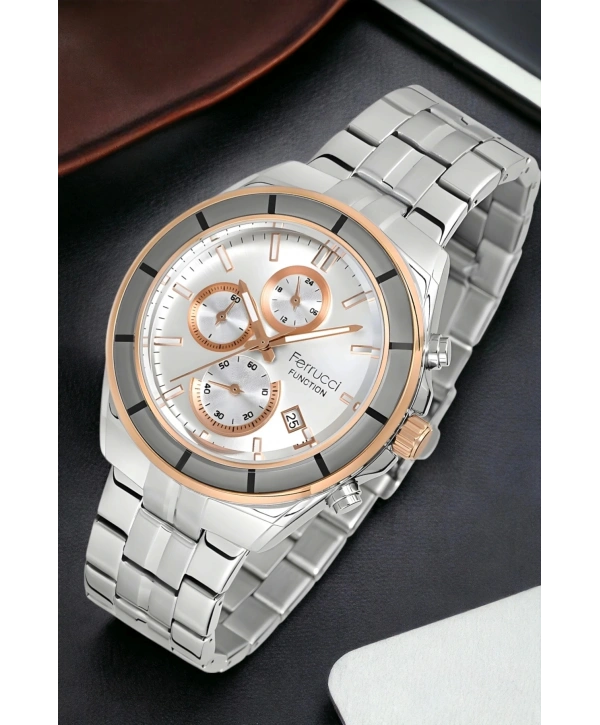 Function, 3atm, Gümüş-rose Renk Erkek Kol Saati, Fcf.13674fm.03 Sdfer134