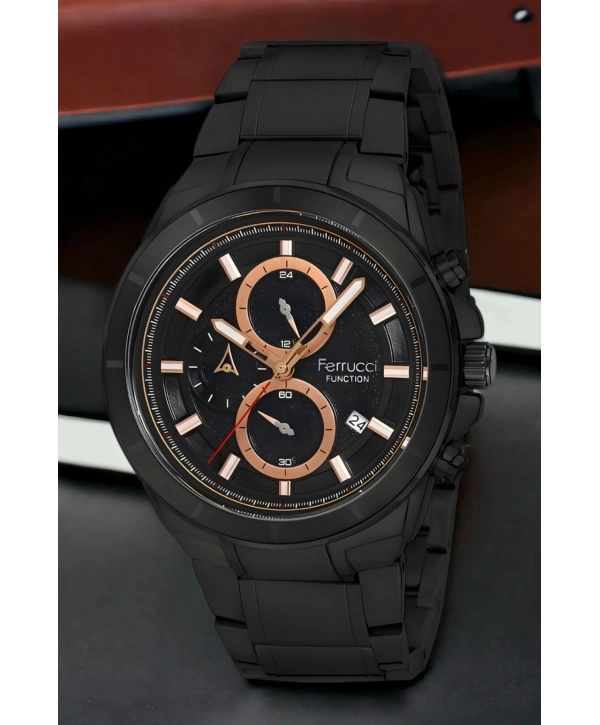 Function, 3atm, Siyah-rose Renk Erkek Kol Saati, Fcf.12609fm.04 Sdfer135