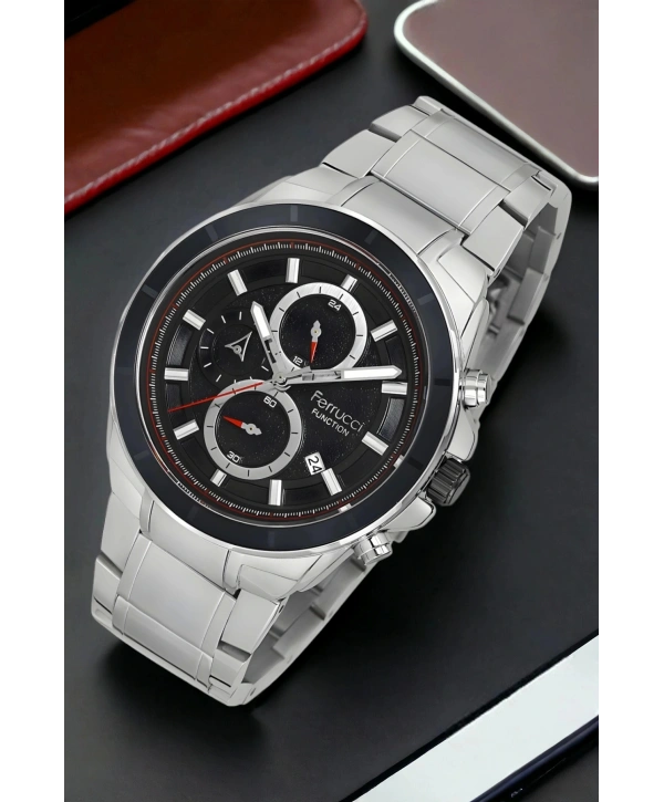 Function, 3atm, Gümüş-siyah Renk Erkek Kol Saati, Fcf.12609fm.02 Sdfer135