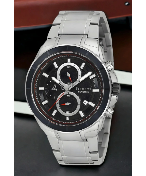 Function, 3atm, Gümüş-siyah Renk Erkek Kol Saati, Fcf.12609fm.02 Sdfer135