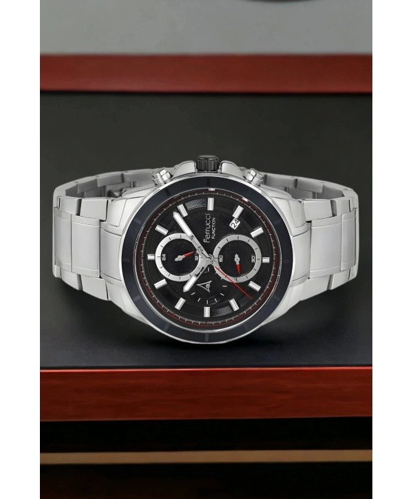 Function, 3atm, Gümüş-siyah Renk Erkek Kol Saati, Fcf.12609fm.02 Sdfer135