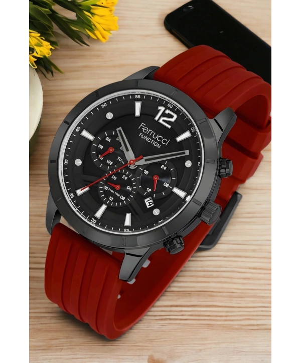 Function, 3atm, Kırmızı Renk Erkek Kol Saati, Fcf.13568fs.04 Sdfer137
