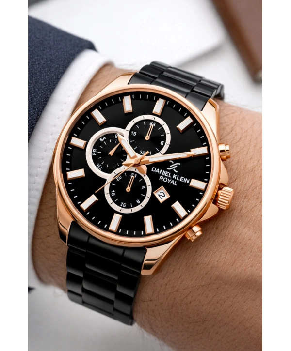 Erkek Kol Saati Takvimli Çelik Kordon Bileklik Hediyeli Siyah sddk003