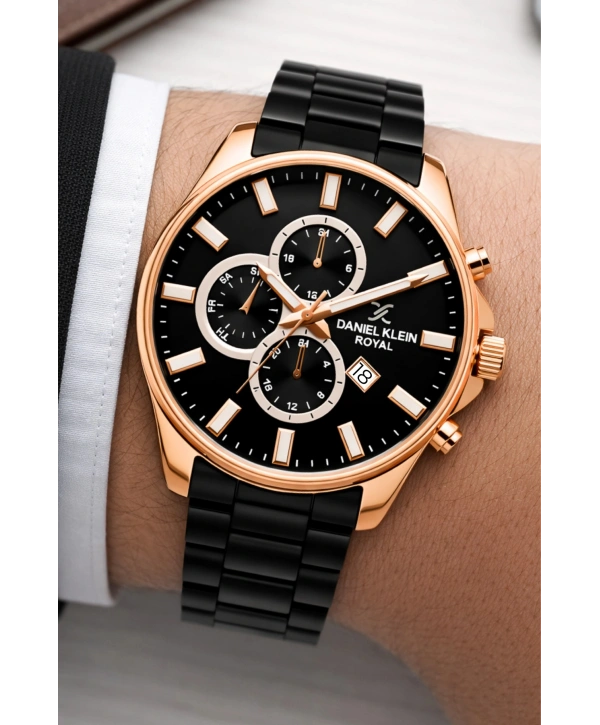 Erkek Kol Saati Takvimli Çelik Kordon Bileklik Hediyeli Siyah sddk003