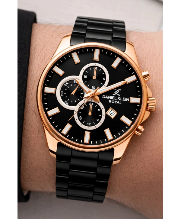 Erkek Kol Saati Takvimli Çelik Kordon Bileklik Hediyeli Siyah sddk003