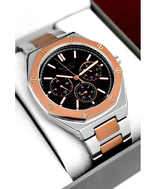 Erkek Kol Saati Rose-Gümüş Renk Çelik Kordon ve Kasa, Function sdfer001