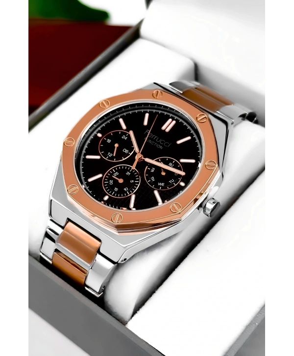 Erkek Kol Saati Rose-Gümüş Renk Çelik Kordon ve Kasa, Function sdfer001