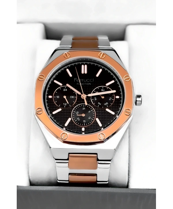 Erkek Kol Saati Rose-Gümüş Renk Çelik Kordon ve Kasa, Function sdfer001