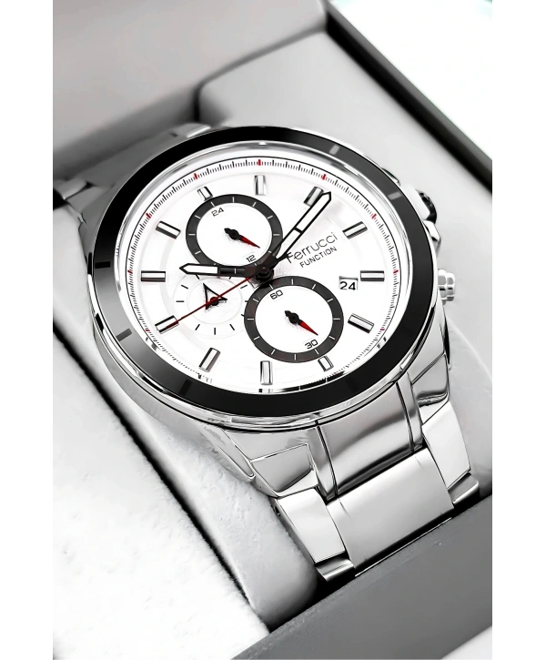 Erkek Kol Saati Function Gümüş Renk, 3 Atm Su Geçirmezlik Bileklik Hediyesi Ile Sdfer003