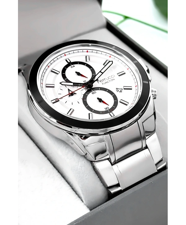 Erkek Kol Saati Function Gümüş Renk, 3 Atm Su Geçirmezlik Bileklik Hediyesi Ile Sdfer003