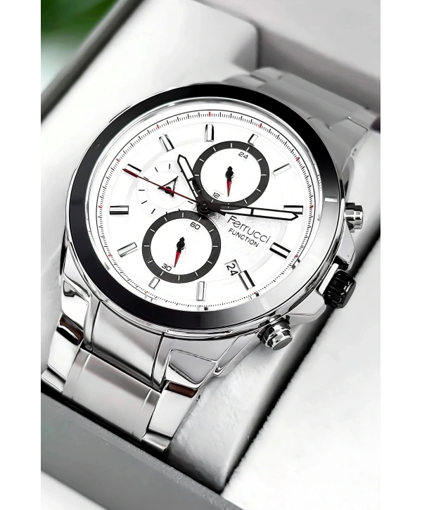 Erkek Kol Saati Function Gümüş Renk, 3 Atm Su Geçirmezlik Bileklik Hediyesi Ile Sdfer003