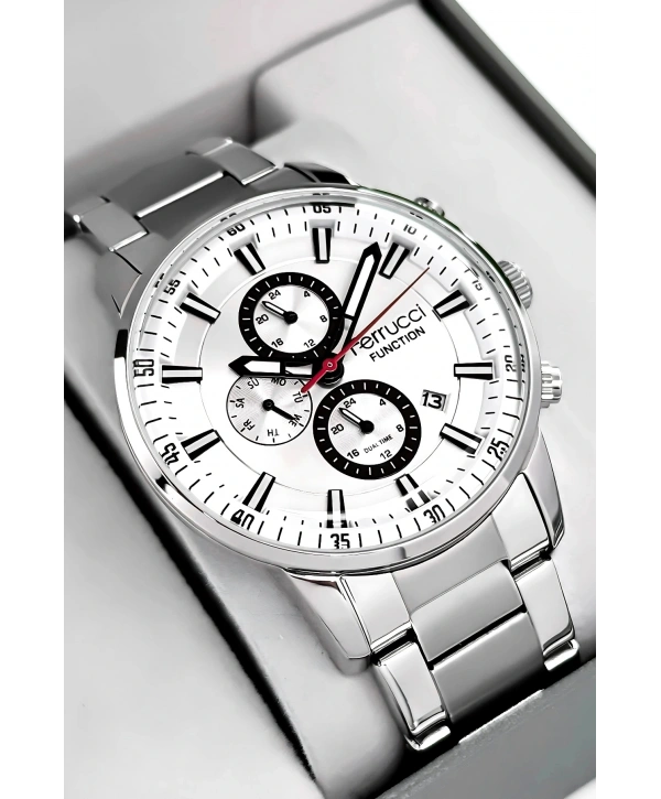 Function Erkek Kol Saati Gümüş Renk Çelik Kordon ve Kasa, sdfer004
