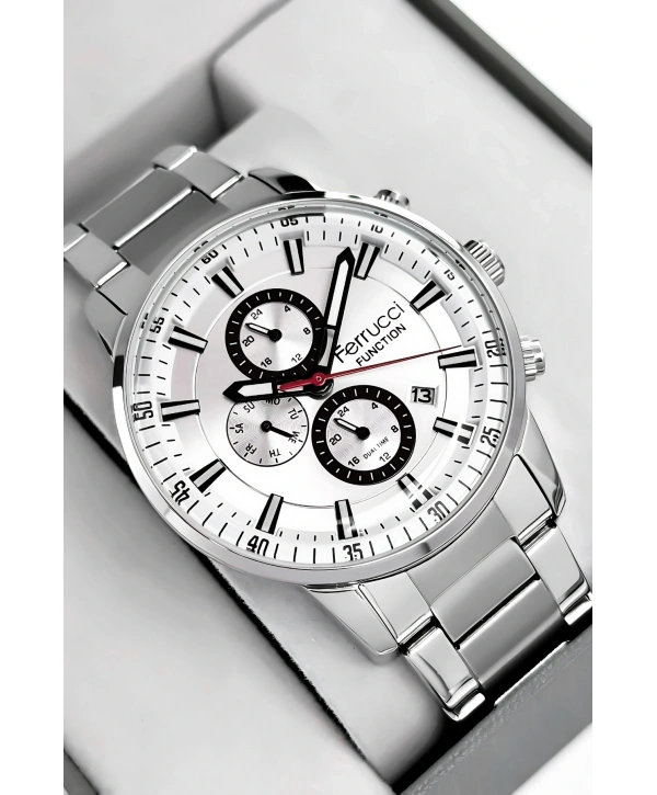 Function Erkek Kol Saati Gümüş Renk Çelik Kordon ve Kasa, sdfer004