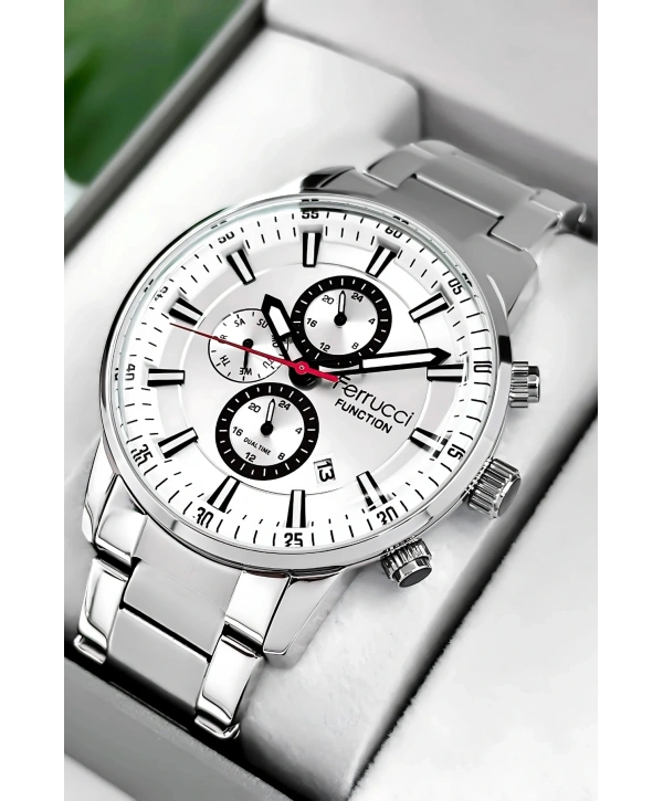 Function Erkek Kol Saati Gümüş Renk Çelik Kordon ve Kasa, sdfer004
