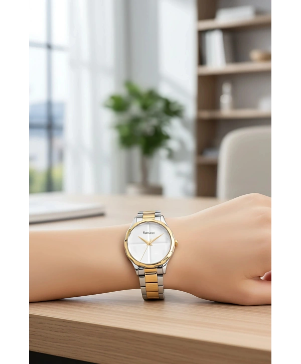 Kadın Kol Saati Çelik Kordon 3 Atm Suya Dayanıklı Bileklik Hediyeli Gold Sdfer054