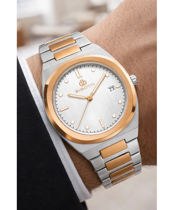 Erkek Kol Saati Tüm Fonksiyonlar Aktif Gümüş-rose Gold Sdb004