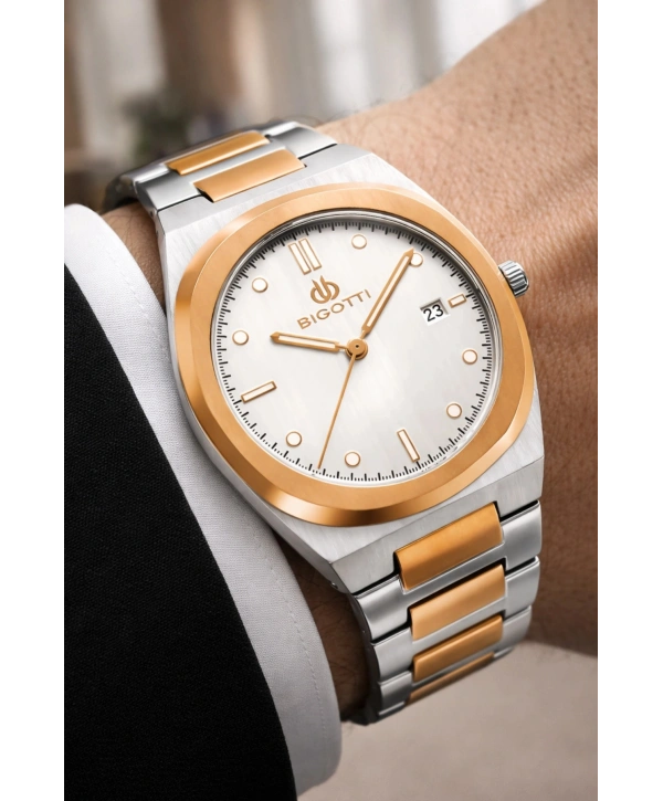 Erkek Kol Saati Tüm Fonksiyonlar Aktif Gümüş-rose Gold Sdb004