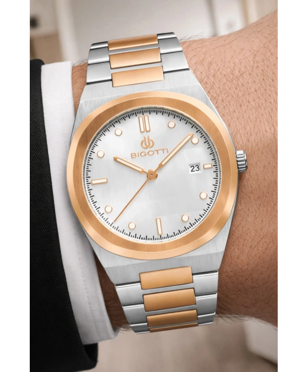 Erkek Kol Saati Tüm Fonksiyonlar Aktif Gümüş-rose Gold Sdb004
