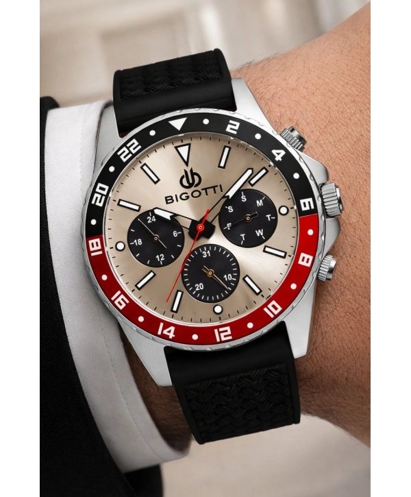 Erkek Kol Saati Tüm Fonksiyonlar Aktif Siyah Silikon Kordon Sdb009