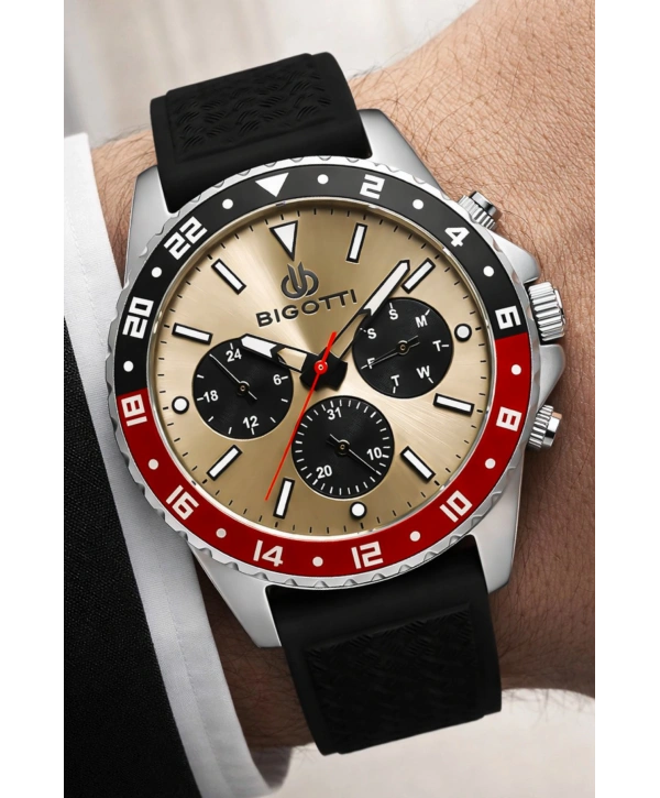 Erkek Kol Saati Tüm Fonksiyonlar Aktif Siyah Silikon Kordon Sdb009