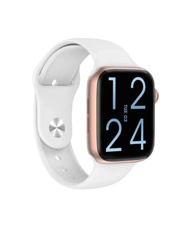 FC Smart S10 Max – Bluetooth Arama, Spor Modları, Alüminyum Kasa Akıllı Saat Rose-Beyaz