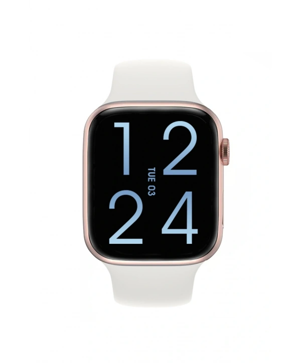 FC Smart S10 Max – Bluetooth Arama, Spor Modları, Alüminyum Kasa Akıllı Saat Rose-Beyaz