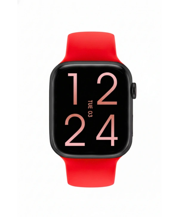 Fc Smart S10 Max – Bluetooth Arama, Spor Modları, Alüminyum Kasa Akıllı Saat Kırmızı-Siyah