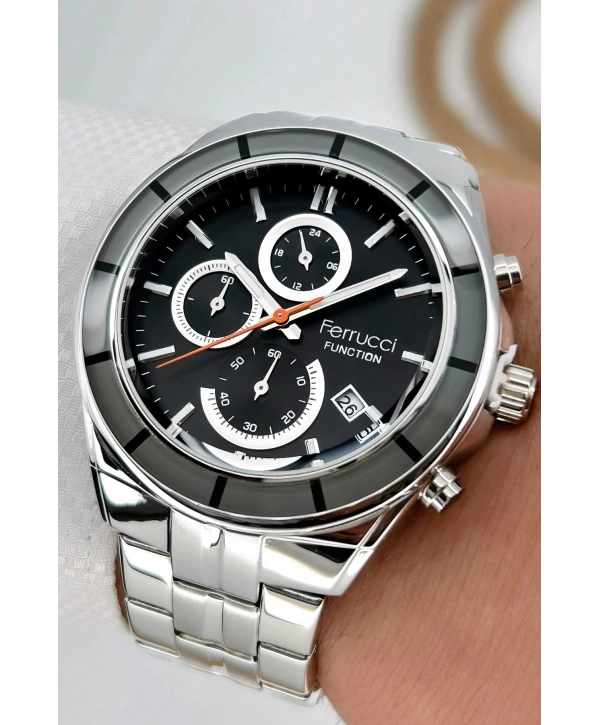 Function Erkek Kol Saati Gümüş-siyah Yeni Sezon Bileklik Hediyeli 3atm Sdfer060