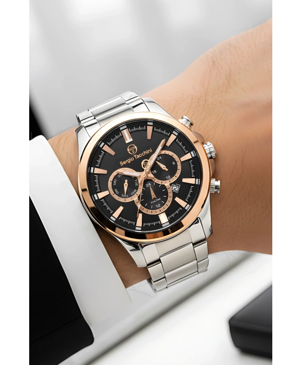 Premium Lüx Çelik Kordon Erkek Kol Saati Gümüş-rose Stsd006