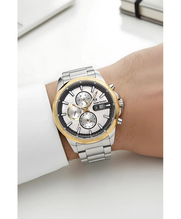 Premium Lüx Çelik Kordon Erkek Kol Saati Gümüş-gold Stsd012
