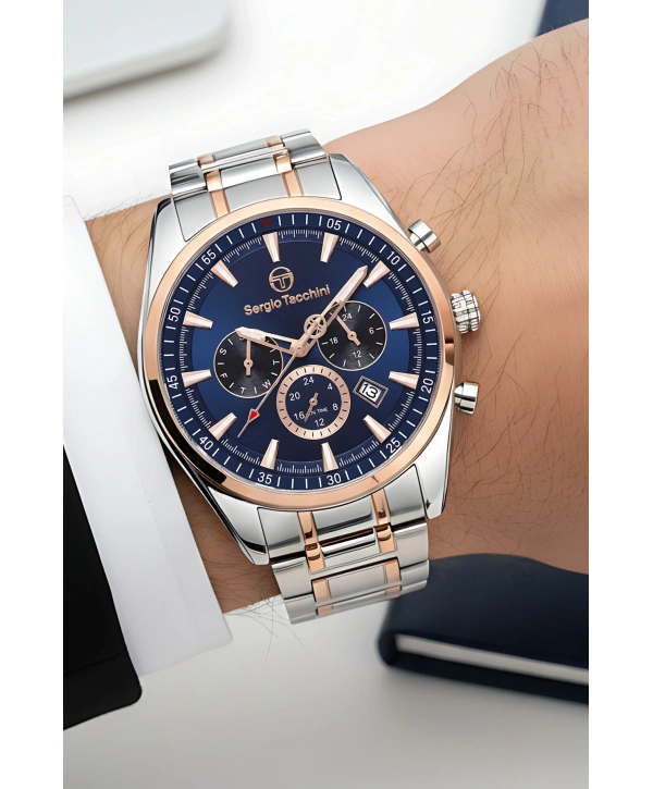 Premium Lüx Çelik Kordon Erkek Kol Saati Gümüş-rose Stsd007