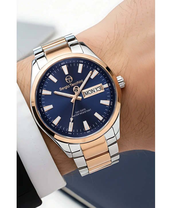Premium Lüx Çelik Kordon Erkek Kol Saati Gümüş-rose Stsd011