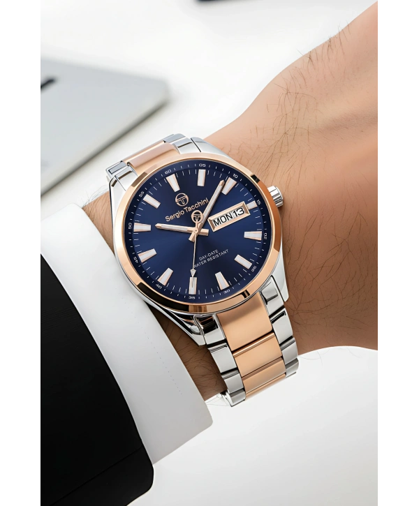Premium Lüx Çelik Kordon Erkek Kol Saati Gümüş-rose Stsd011