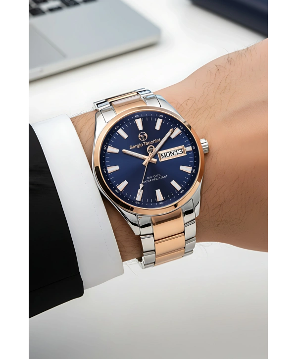 Premium Lüx Çelik Kordon Erkek Kol Saati Gümüş-rose Stsd011
