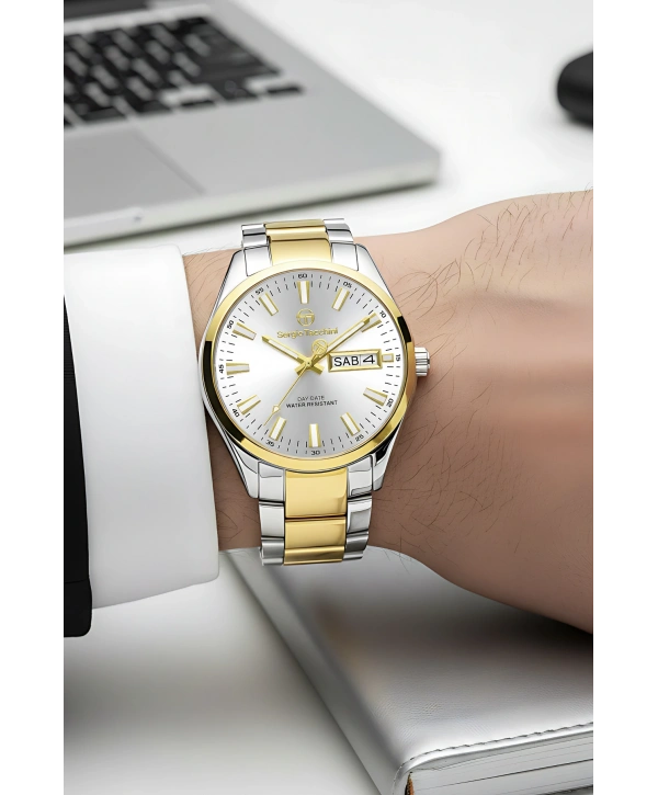 Premium Lüx Çelik Kordon Erkek Kol Saati Gümüş-gold Stsd011