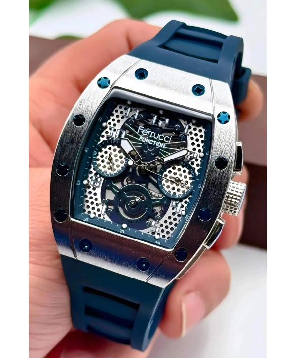 Function Erkek Kol Saati Silikon Kordon Bileklik Hediyeli 3atm Mavi Sdfer066