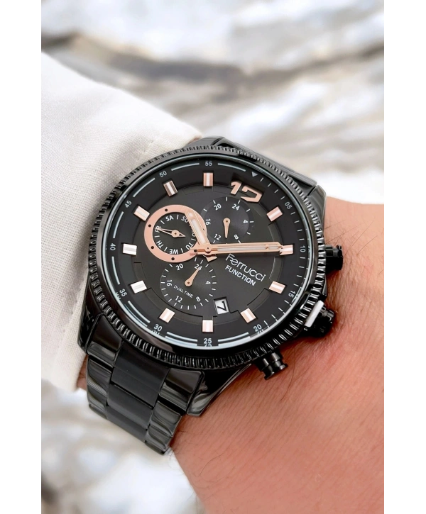 Siyah Çelik Kordon Function Yeni Sezon Erkek Kol Saati Sdfer073