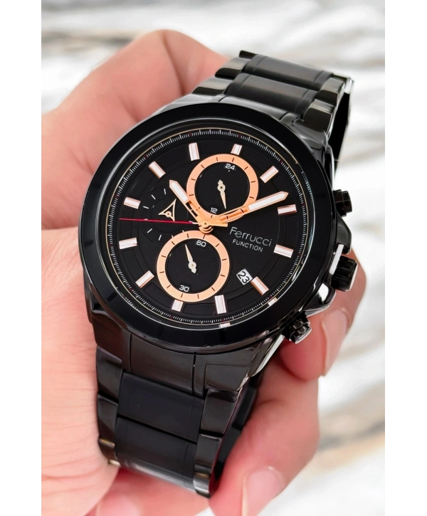 Çelik Kordon Function Erkek Kol Saati Siyah Yeni Sezon Sdfer084