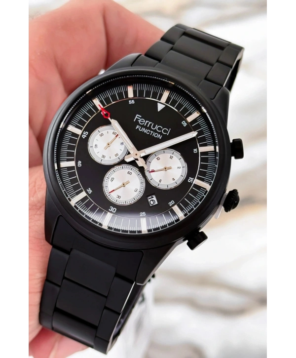 Çelik Kordon Function Erkek Kol Saati Siyah 3atm Suya Dayanıklı Sdfer085