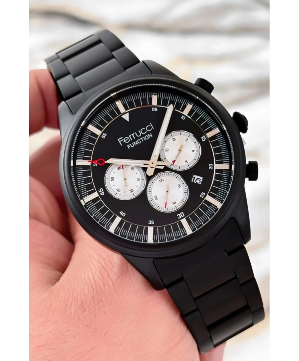 Çelik Kordon Function Erkek Kol Saati Siyah 3atm Suya Dayanıklı Sdfer085