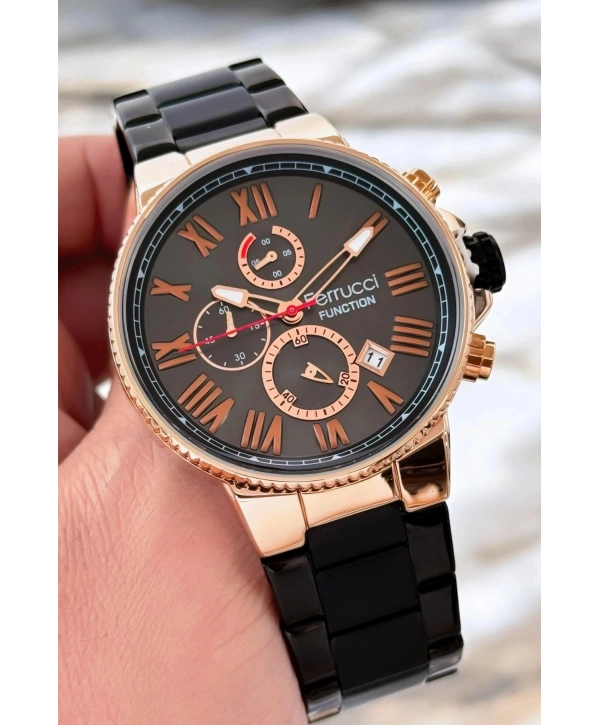 Çelik Kordon Function Erkek Kol Saati Siyah 3atm Suya Dayanıklı Sdfer089