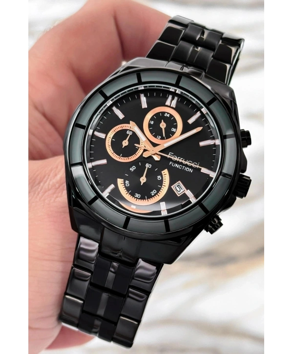 Function Erkek Kol Saati Siyah Çelik Kordon 3atm Suya Dayanıklı Sdfer094